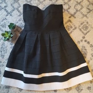 Blank and White, Mini, Fit and Flare, Bandage Dress